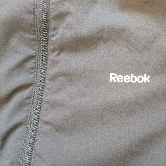 REEBOK  Black Zip Up Jacket Windbraker Size Large - Picture 2 of 2